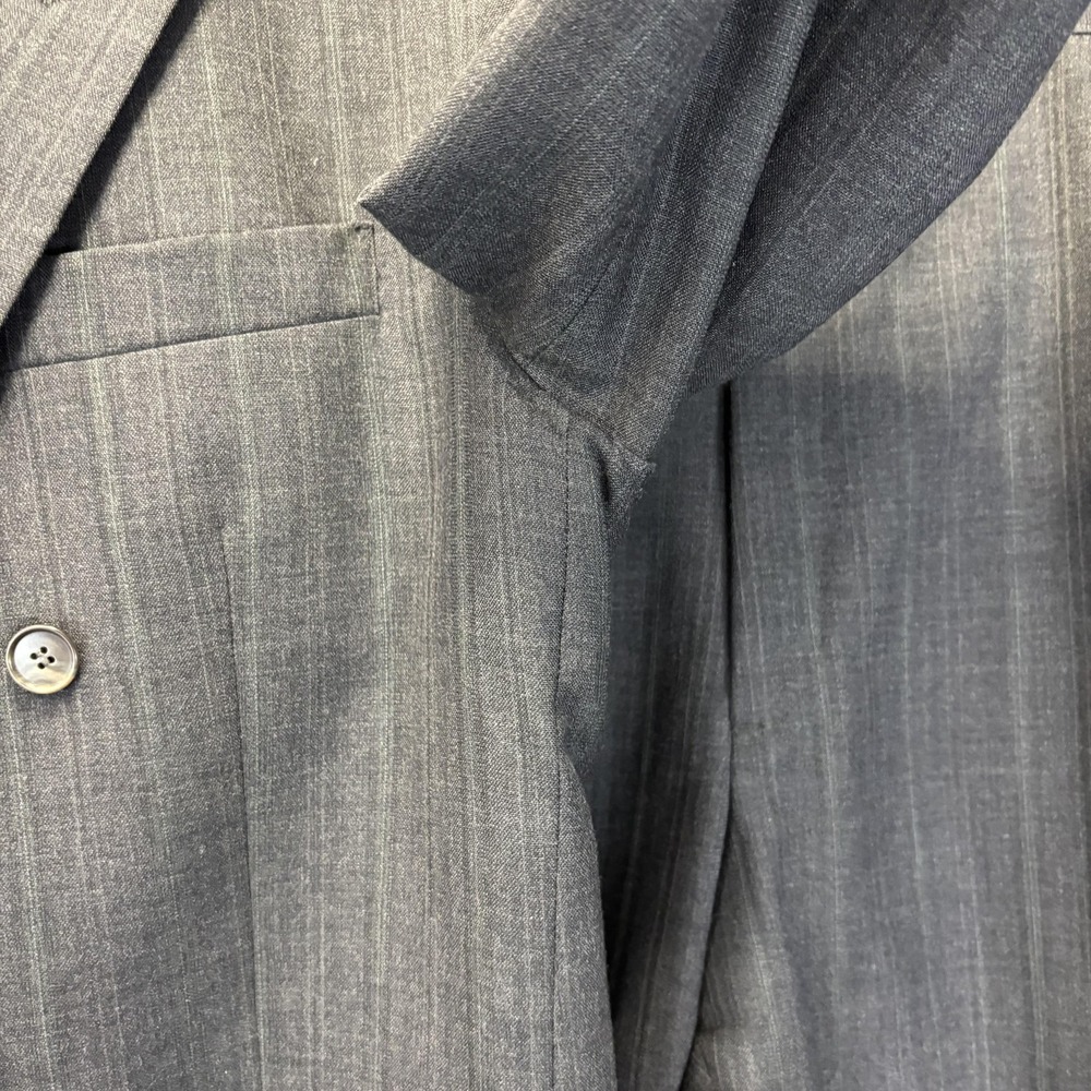 Vintage 2 Pc USA Made Double Breasted Suit Mens 44L 44x32 Old Money Jacket Pants - Picture 11 of 16